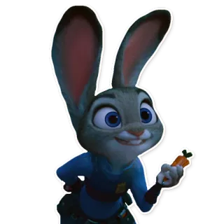 😛 Judy Hopps Zootopia lapin, police, carotte, animé, anthropomorphe whatsapp sticker