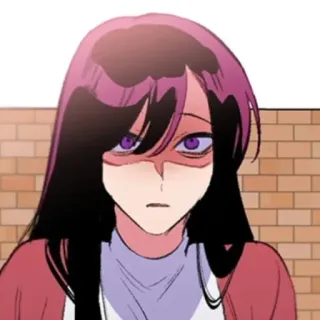😡 动漫, 卡通, 角色, 插画, 女人, 紫色头发 whatsapp sticker