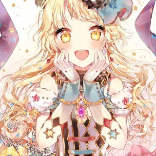 ❤️ garota anime, fofa, desenho animado, ilustração, bobo da corte, arlequim telegram sticker