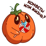😠 Cartone animato, Halloween, Zucca, Caramella, Horror, Sangue telegram sticker