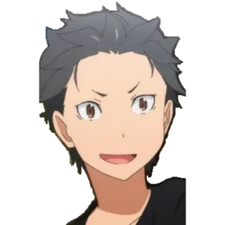 😃 Subaru Natsuki Re:Zero anime, boy, determined, smiling, re:zero telegram sticker