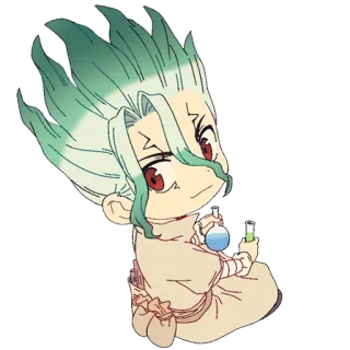 😏 Senku Ishigami Dr. Stone 애니메이션, 만화, 과학, 센쿠, 닥터 스톤, 캐릭터, 귀여운 telegram sticker