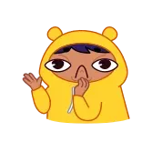 ๐ Kartun, Karakter, Kuning, Hoodie, Melambai, Lucu telegram sticker