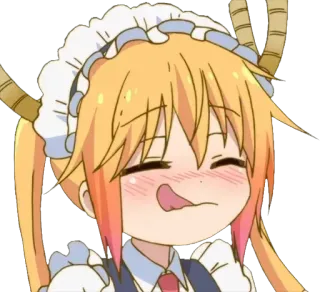 😋 Tohru Miss Kobayashi's Dragon Maid Anime, Naga, Maid, Tohru, Lucu, Lidah, Konyol, Miss Kobayashi's Dragon Maid telegram sticker