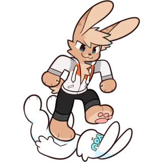 🐾 Furry, Kartun, Kelinci, Kelinci, Melangkah, Karakter, Binatang telegram sticker