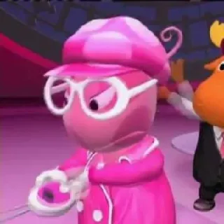 😡 Uniqua The Backyardigans programa infantil, personaje de dibujos animados, rosa, Uniqua, Los Backyardigans telegram sticker