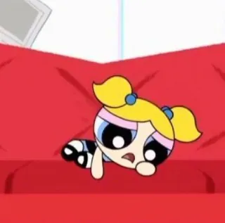😓 Bubbles The Powerpuff Girls desenho animado, bolhas, triste, As Meninas Superpoderosas, fofo telegram sticker