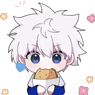 💗 Killua Zoldyck Hunter x Hunter anime, manga, Killua, Hunter x Hunter, cartoon, cute, chibi telegram sticker
