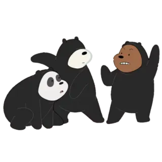 🐼 we bare bears, ursos, desenho animado, engraçado, animais telegram sticker