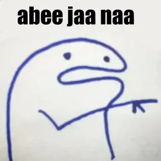 👉 abee jaa naa florkofcows, palec wskazujący, kreskówka, mem, patyczak telegram sticker
