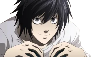 🙂 L Lawliet Death Note anime, death note, L, detective, manga, character telegram sticker