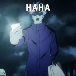 🃏 HAHA Anime, Gojo, Haha, Drôle, Blague telegram sticker