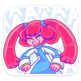 😃 Dessin animé, Personnage, Cheveux roses, Anime, Fille whatsapp sticker