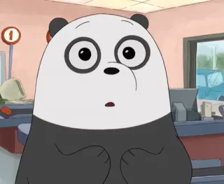 😯 Panda We Bare Bears Cartone animato, Panda, Personaggio, Animale, Carino, We Bare Bears telegram sticker
