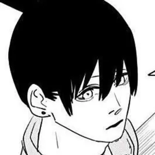 🙂 Aki Hayakawa Chainsaw Man 早川秋, 链锯人, 动漫, 漫画, 黑白 whatsapp sticker