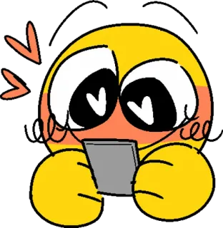 📱 Emoji, Amarelo, Telefone, Feliz, Amor, Kawaii whatsapp sticker