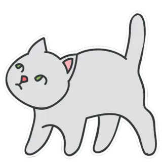 🐱 cat, sticker, animal, cute, cartoon, gray, kitty telegram sticker
