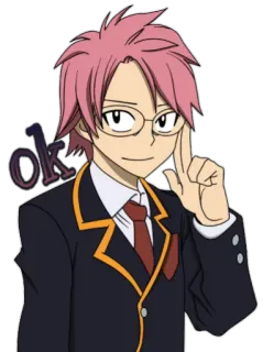 👍 ok OK, メガネ, アニメ, 漫画, スーツ whatsapp sticker