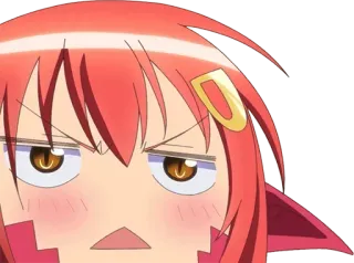 🐍 Anime, Chica, Enojada, Expresión facial, Dibujo animado telegram sticker