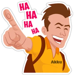 😂 HA HA HA ridere, cartoni animati, indicare, gioioso telegram sticker