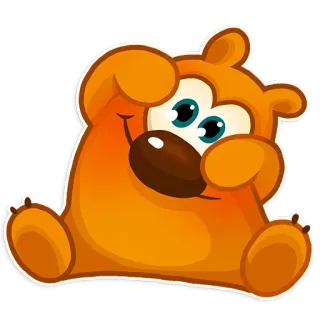 ☺️ orso, cartone animato, animale, carino, adesivo telegram sticker