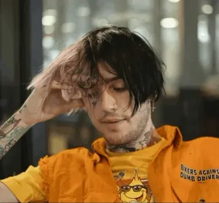 🤦 Lil Peep BIKERS AGAINST DUMB DRIVERS lil peep, байкер, водитель, музыка, тату, стиль telegram sticker