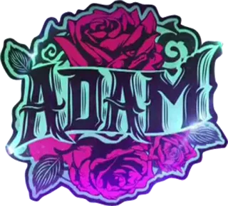 🌹 ADAM name, roses, floral, sticker, custom name telegram sticker