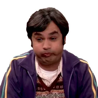 😑 Raj Koothrappali The Big Bang Theory raj koothrappali, the big bang theory, serie, lustig, indisch telegram sticker