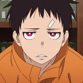 🔥 Shinra Kusakabe Fire Force anime, fire, protagonist, serious, manga telegram sticker