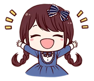 😀 만화, 소녀, 애니메이션, 행복한, 귀여운, 치비 telegram sticker
