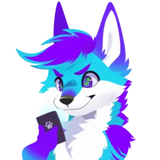 🤑 Furry, Animal, Antropomórfico, Zorro, Personaje, Dibujo animado telegram sticker