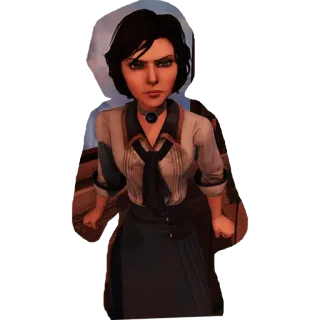 😡 Elizabeth BioShock Infinite лизабет, bioshock infinite, персонаж видеоигры, брюнетка telegram sticker