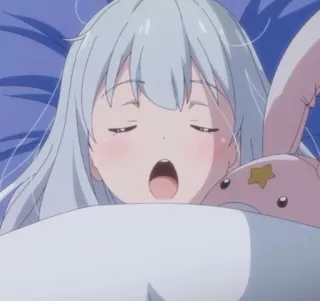 😪 アニメ, 女の子, 睡眠, 可愛い, 漫画, 枕, 毛布 telegram sticker