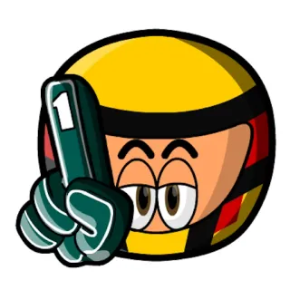 ☝️ 指, ヘルメット, ナンバー1, 漫画 telegram sticker