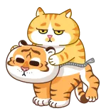 😓 Katze, Tiger, Tier, Cartoon, süß, Aufkleber telegram sticker