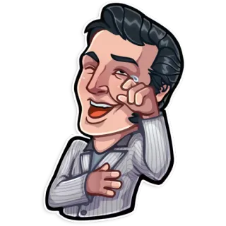 😂 cartoon, man, laughing, crying, emotions telegram sticker