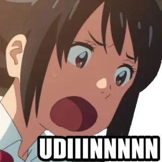 ❓ UDIIIIINNNN anime, scioccato, sorpreso, spaventato, cartoni animati telegram sticker