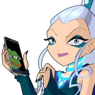 ☎️ Anime, Meme, Kreskówka, Pepe, Żaba, Telefon komórkowy telegram sticker