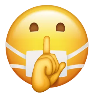 🤫 Emoji, Sst, Diam, Jari, Masker, Tenang, Sst whatsapp sticker