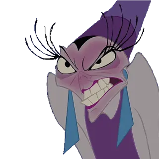 😡 Yzma The Emperor's New Groove ตัวร้าย, ดิสนีย์, ชั่วร้าย, การ์ตูน, สีม่วง telegram sticker