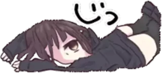 😭 じっ Anime, Mädchen, liegend, süß telegram sticker