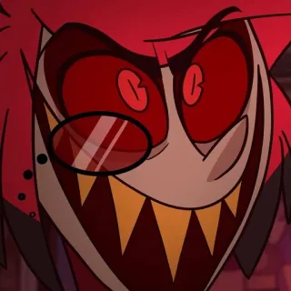 🍾 Alastor Hazbin Hotel demon, radio, hotel, kreskówka, uśmiech telegram sticker
