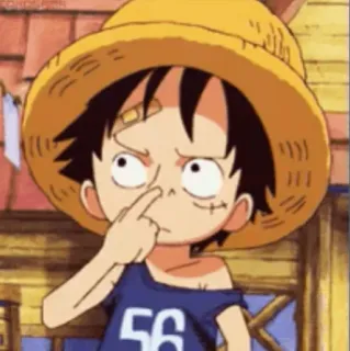 🤔 Monkey D. Luffy One Piece Аниме, Манга, Ван Пис, Луффи, Соломенная шляпа, Персонаж telegram sticker