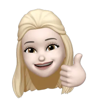 🚹 いいね, 絵文字, ポジティブ, 承認, 金髪, アバター whatsapp sticker