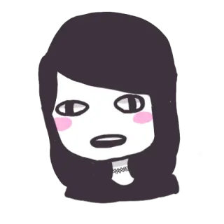 😟 cartoon, girl, sticker, portrait telegram sticker