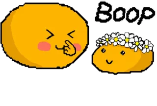 👈 Boop fofo, coroa de flores, boop, kawaii whatsapp sticker
