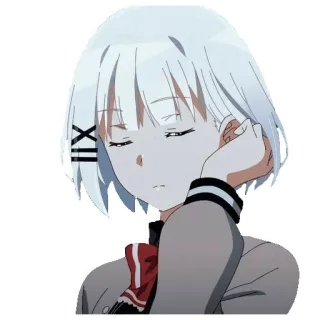 😒 anime, ragazza, triste, carina, personaggio telegram sticker