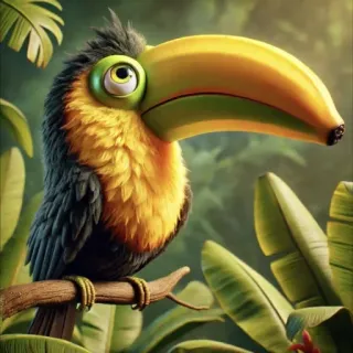 🤩 tucano, uccello, animale, tropicale, fauna selvatica, natura telegram sticker