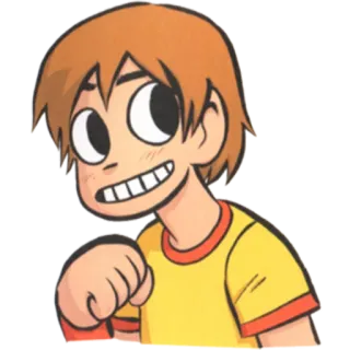 😁 Scott Pilgrim Scott Pilgrim vs. the World Мультфильм, Персонаж, Скотт Пилигрим, Независимый комикс, Фан-арт, Наклейка whatsapp sticker