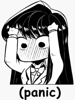 😳 (panic) Anime, Manga, Pánico, Angustiado, Blanco y negro, Chibi telegram sticker